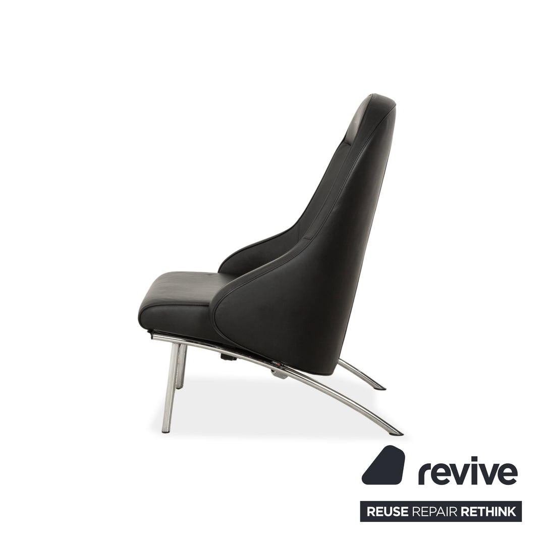 IP Design Rocky Leather Armchair Black Manual Function