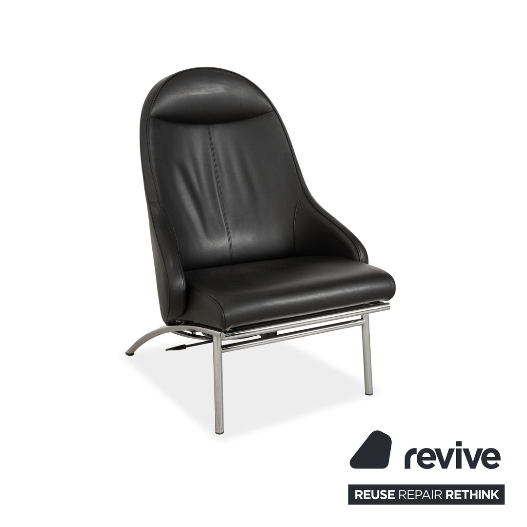 IP Design Rocky Leder Sessel Schwarz manuelle Funkion