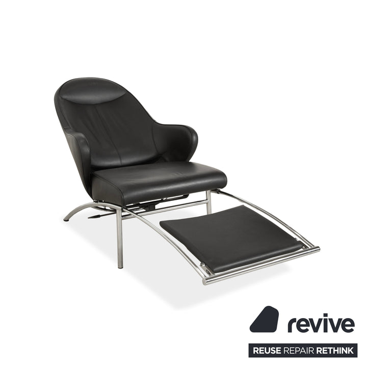 IP Design Rocky Leder Sessel Schwarz manuelle Funkion