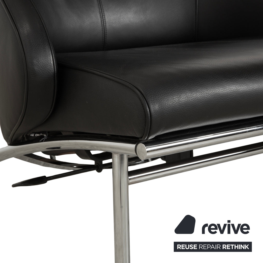 IP Design Rocky Leder Sessel Schwarz manuelle Funkion