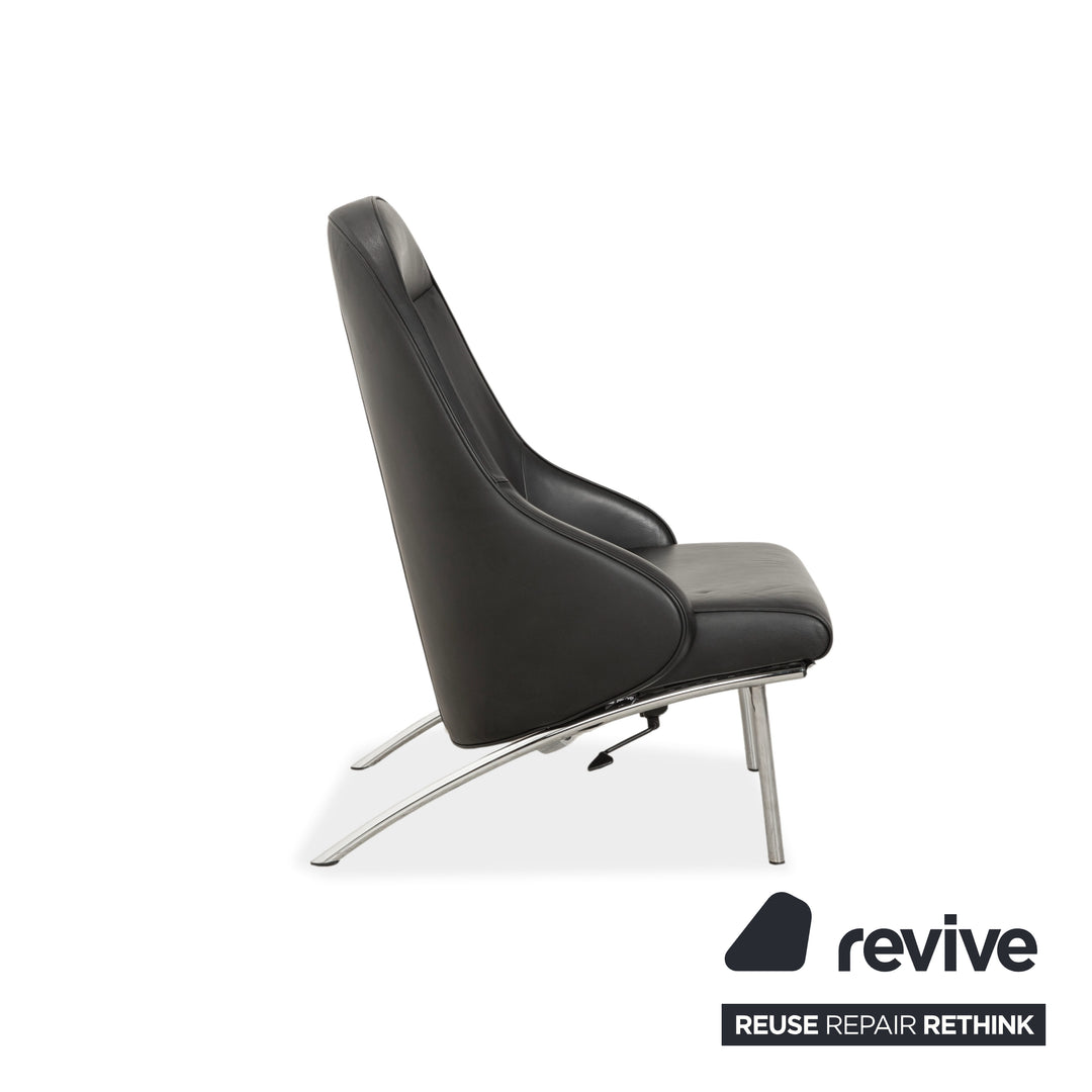 IP Design Rocky Leder Sessel Schwarz manuelle Funkion