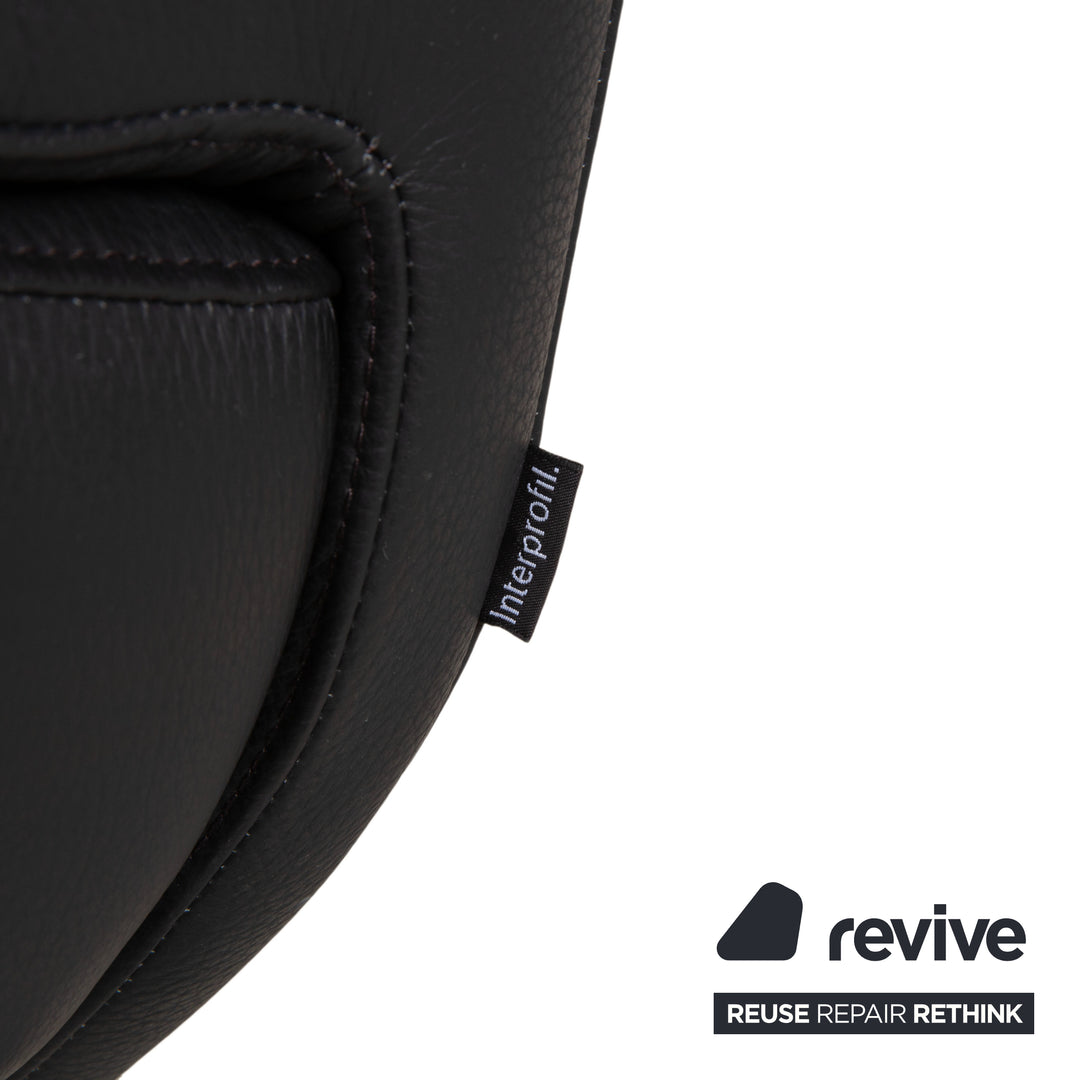 IP Design Rocky Leder Sessel Schwarz manuelle Funktion Fußstütze Relaxfunktion