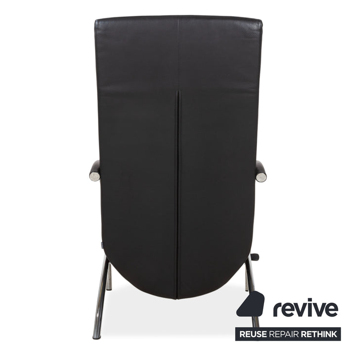 IP Design Rocky Leder Sessel Schwarz manuelle Funktion Fußstütze Relaxfunktion