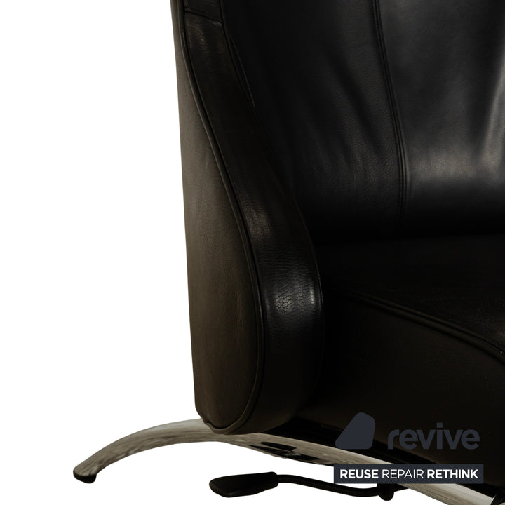 IP Design Rocky Leather Armchair Black manual function Relax function Footrest
