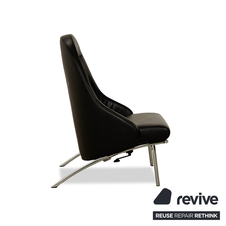 IP Design Rocky Leather Armchair Black manual function Relax function Footrest