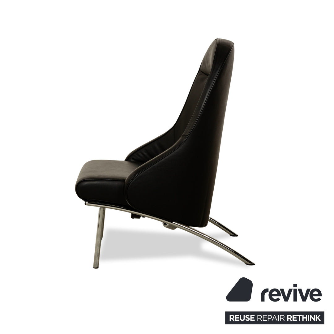 IP Design Rocky Leather Armchair Black manual function Relax function Footrest