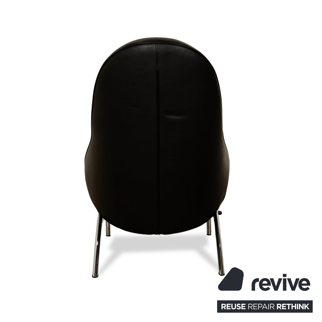 IP Design Rocky Leather Armchair Black manual function Relax function Footrest