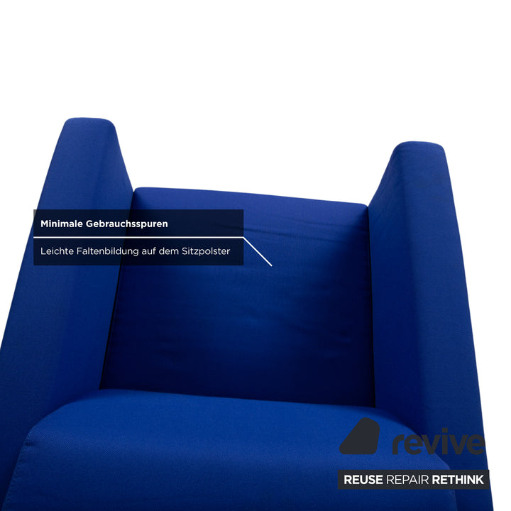 Italia 2x Stoff Sessel Blau