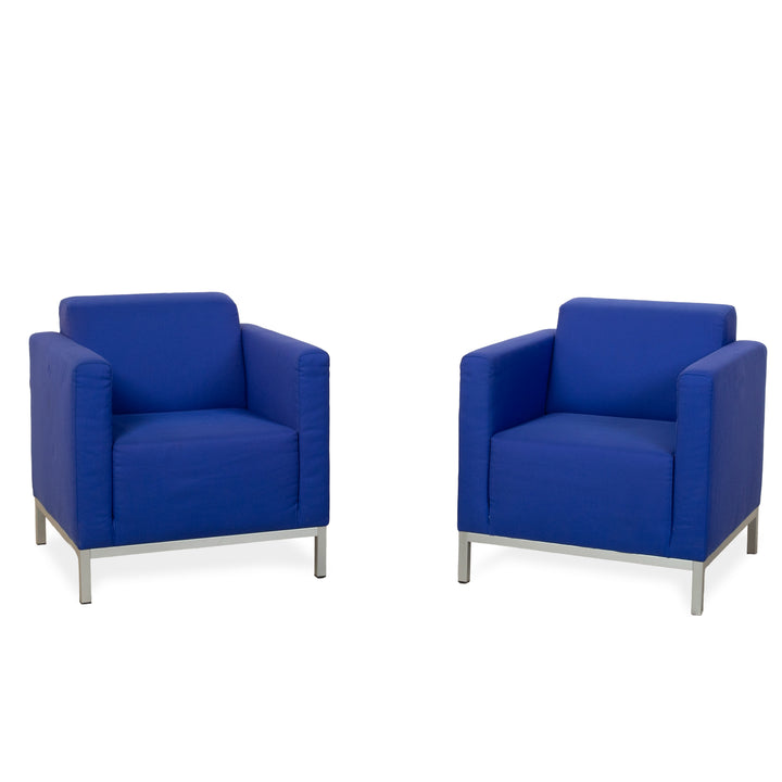 Italia 2x Stoff Sessel Blau