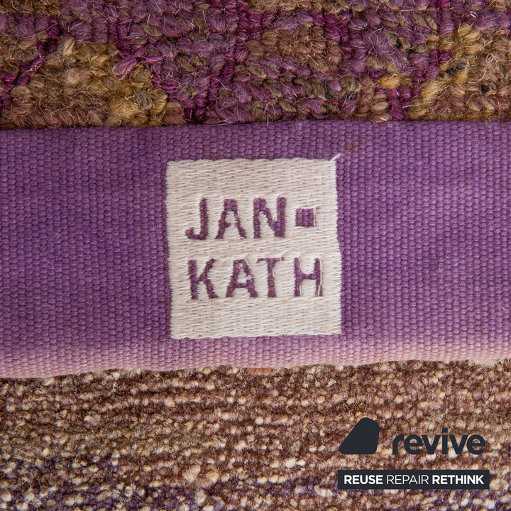 Jan Kath Wool Rug Runner Lilac Brown 100 Knot 300 x 118 cm