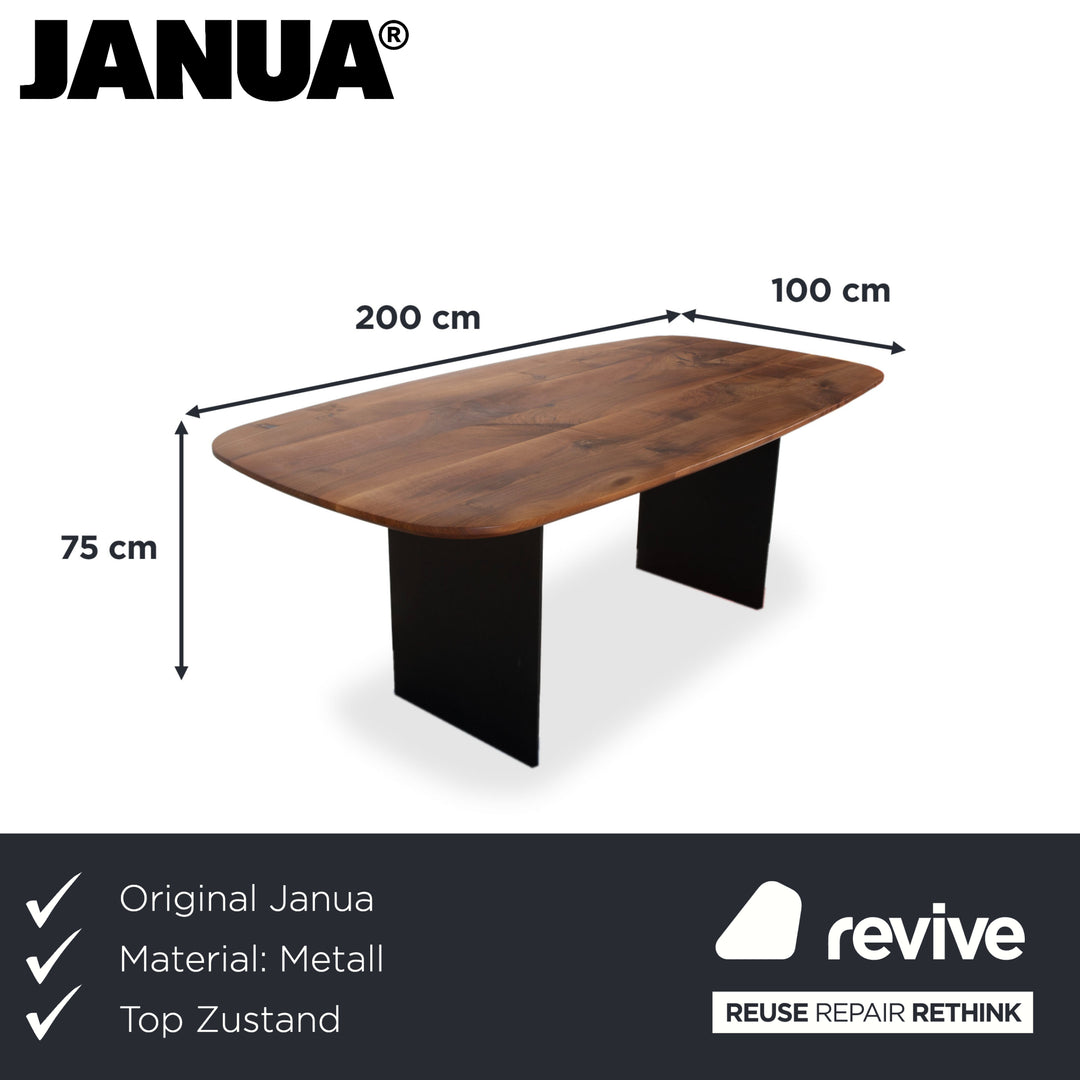 Janua Basket Holz Metall Esstisch Braun Anthrazit 200 x 100 cm