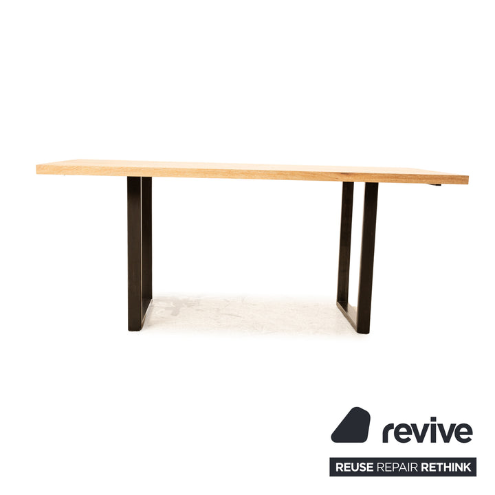 Janua wooden dining table brown oak 180 x 90 cm