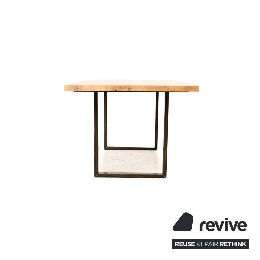 Janua wooden dining table brown oak 180 x 90 cm