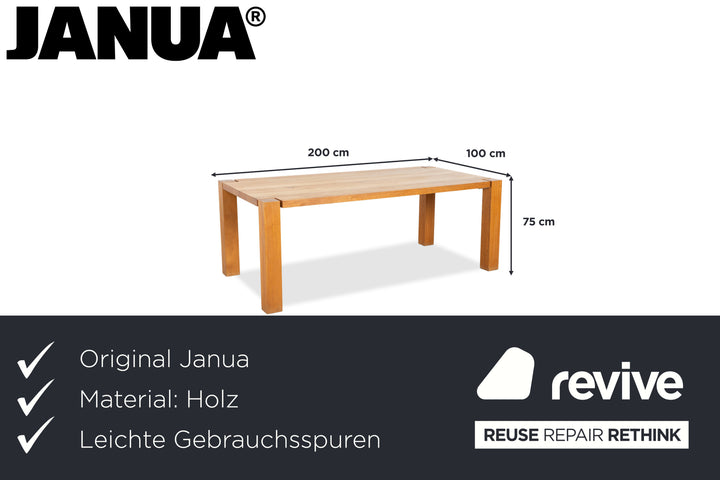 Janua Wooden Dining Table Brown Wood Dining Room 200 x 100 cm