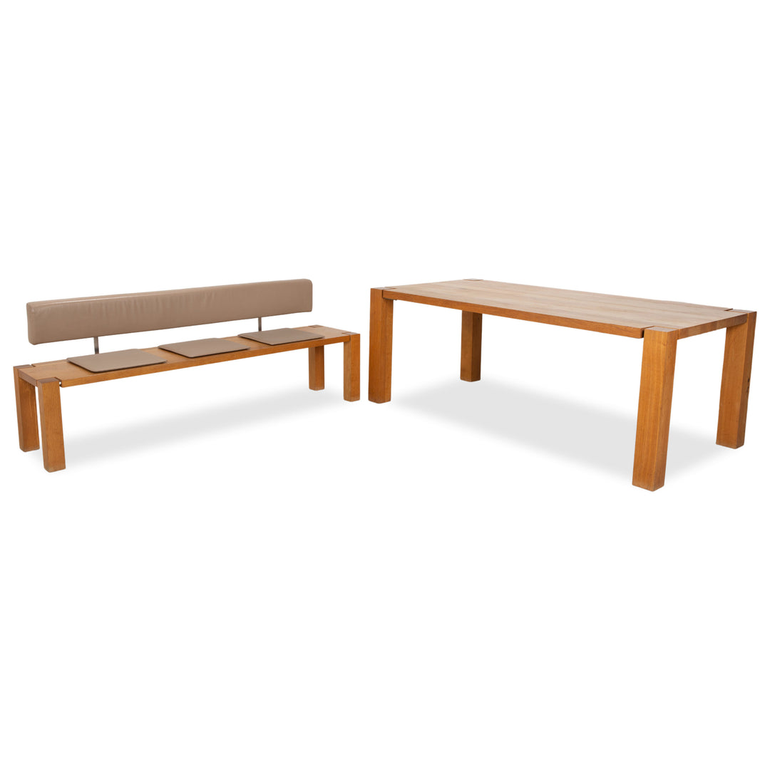 Janua Holz Garnitur Sitzbank Esstisch 200 x 100 cm Braun Esszimmer