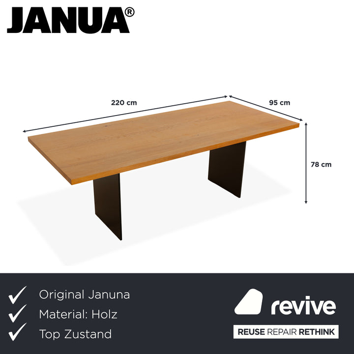 Janua SC42 wooden dining table brown black oak 220 x 94 cm