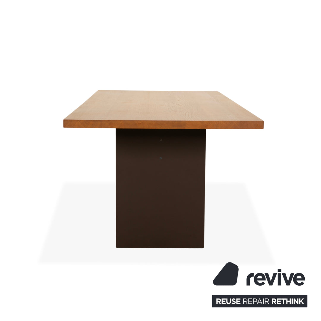 Table à manger en bois Janua SC42, chêne brun noir, 220 x 94 cm