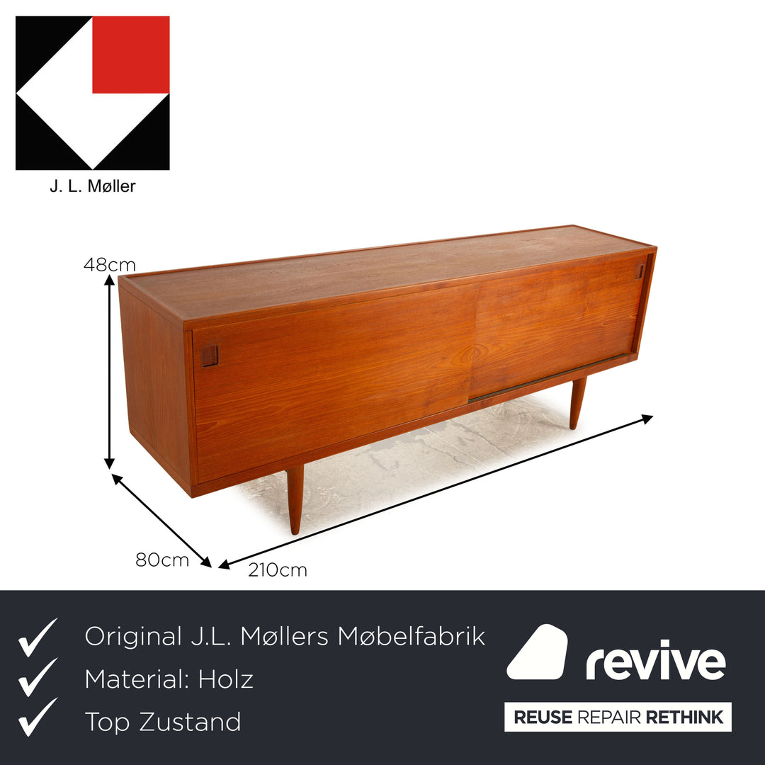 J.L. Møllers Møbelfabrik Holz Sideboard Braun Vintage by Niels Otto Møller