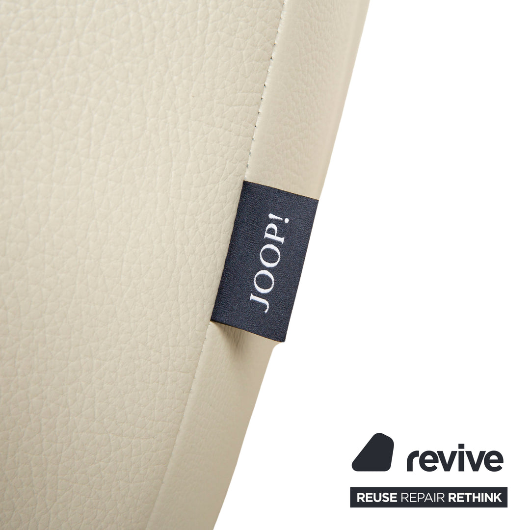 Canapé trois places en cuir Joop! 007 gris beige crème