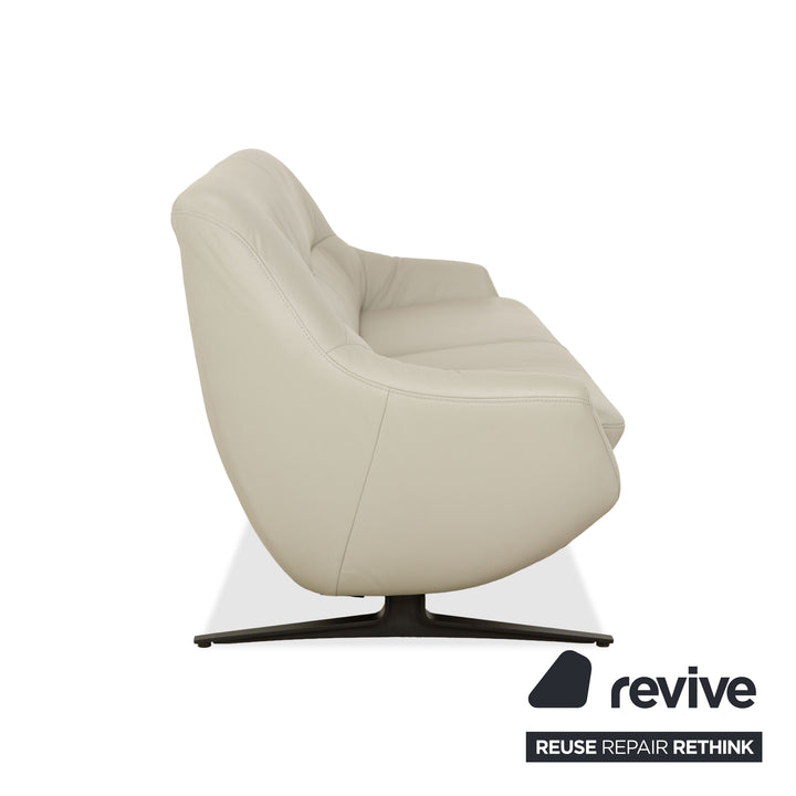 Canapé trois places en cuir Joop! 007 gris beige crème