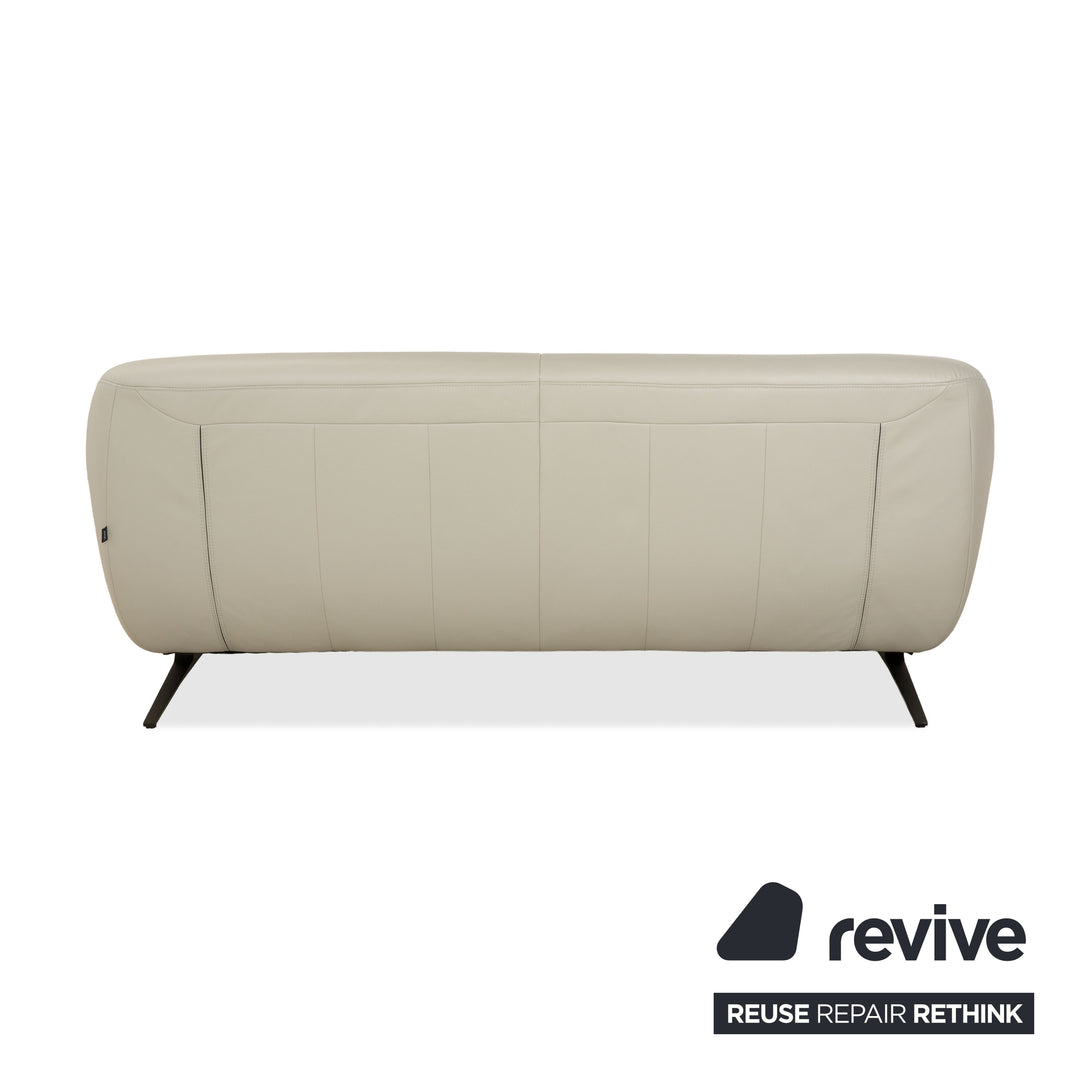 Canapé trois places en cuir Joop! 007 gris beige crème