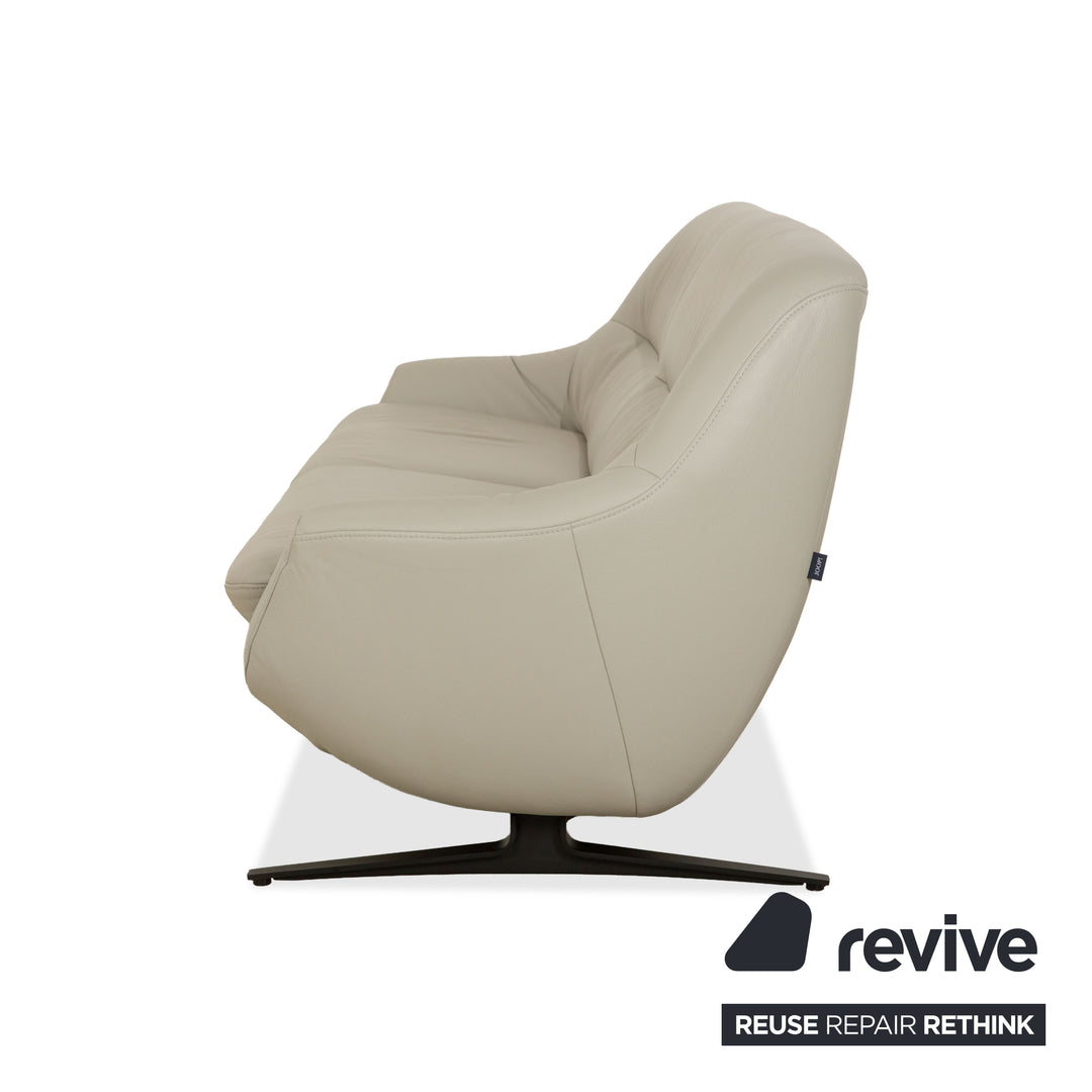 Canapé trois places en cuir Joop! 007 gris beige crème