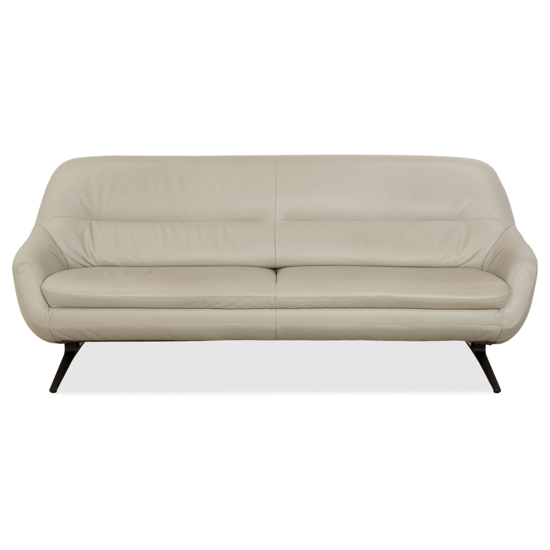 Joop! 007 Leather Three-Seater Gray Beige Cream Sofa Couch
