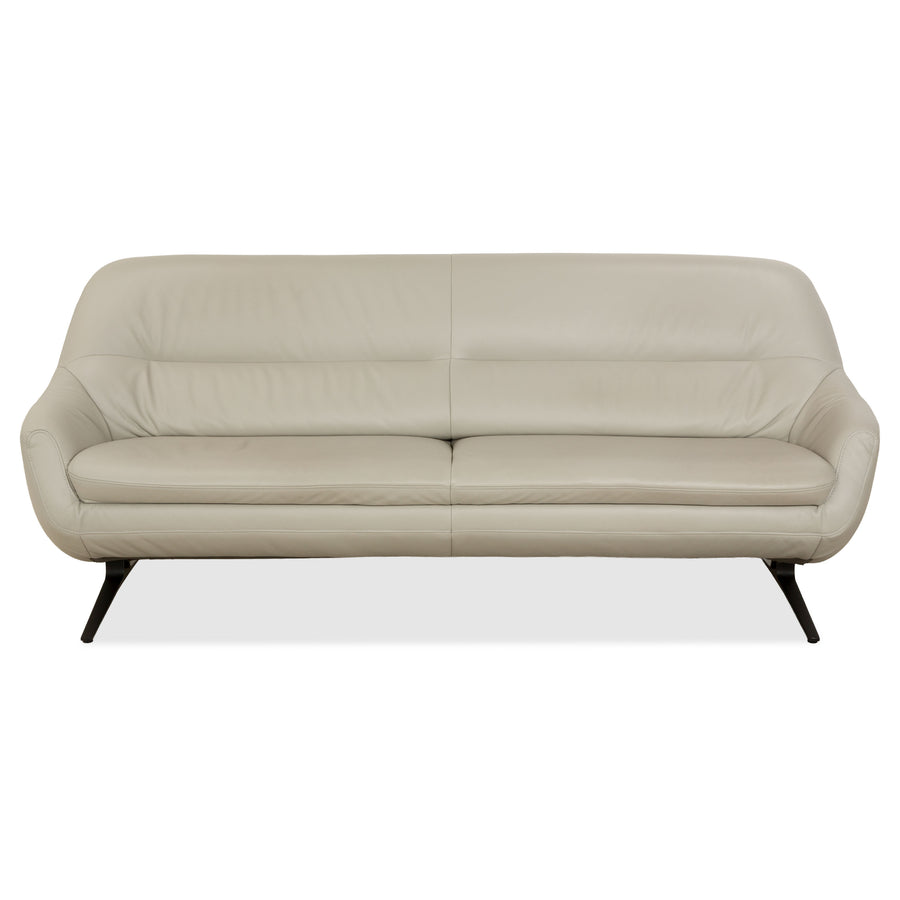Joop! 007 Leather Three-Seater Gray Beige Cream Sofa Couch