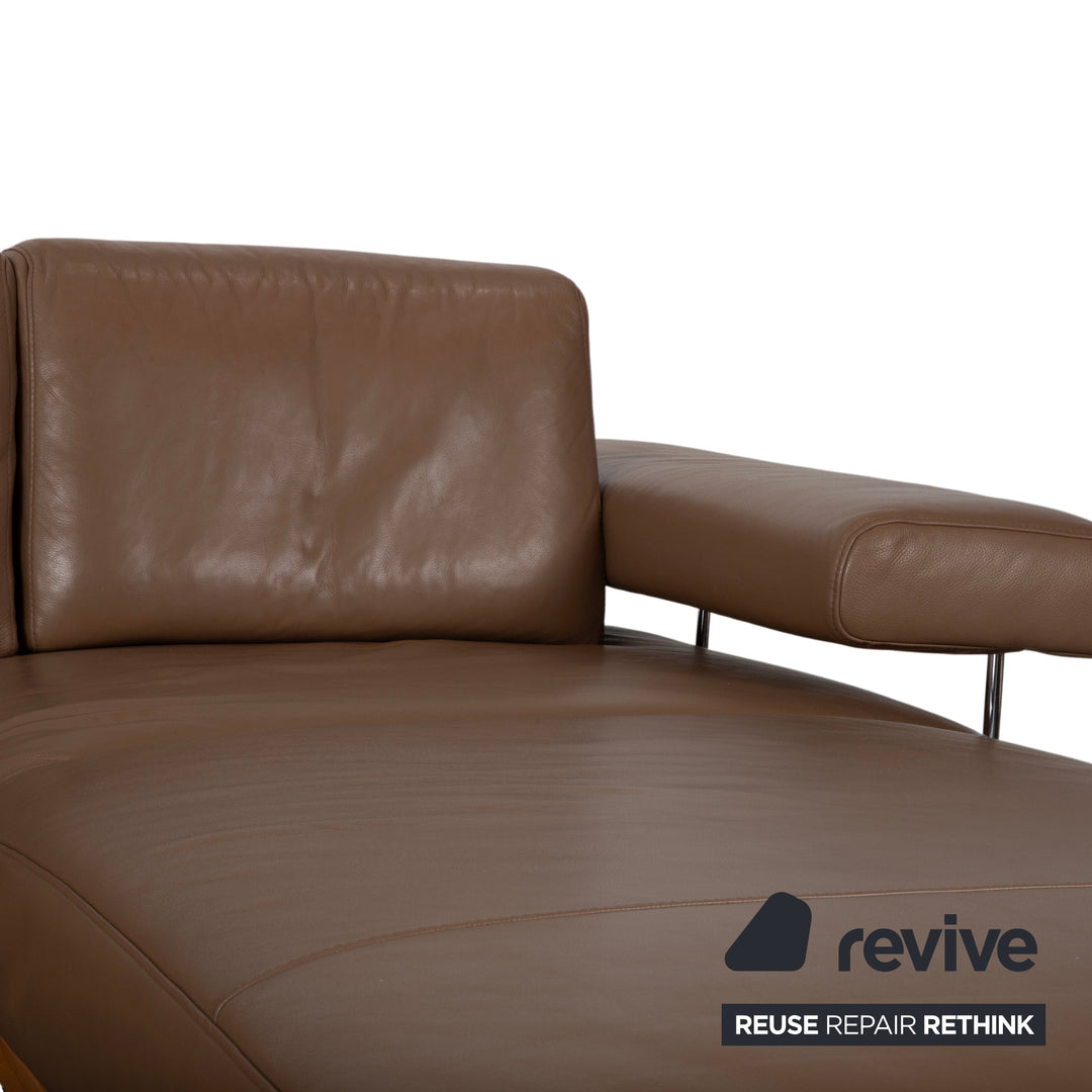 Joop 24/7 Leder Holz Chrom Ecksofa Braun Karamell Chrom Sofa Couch manuelle Funktion