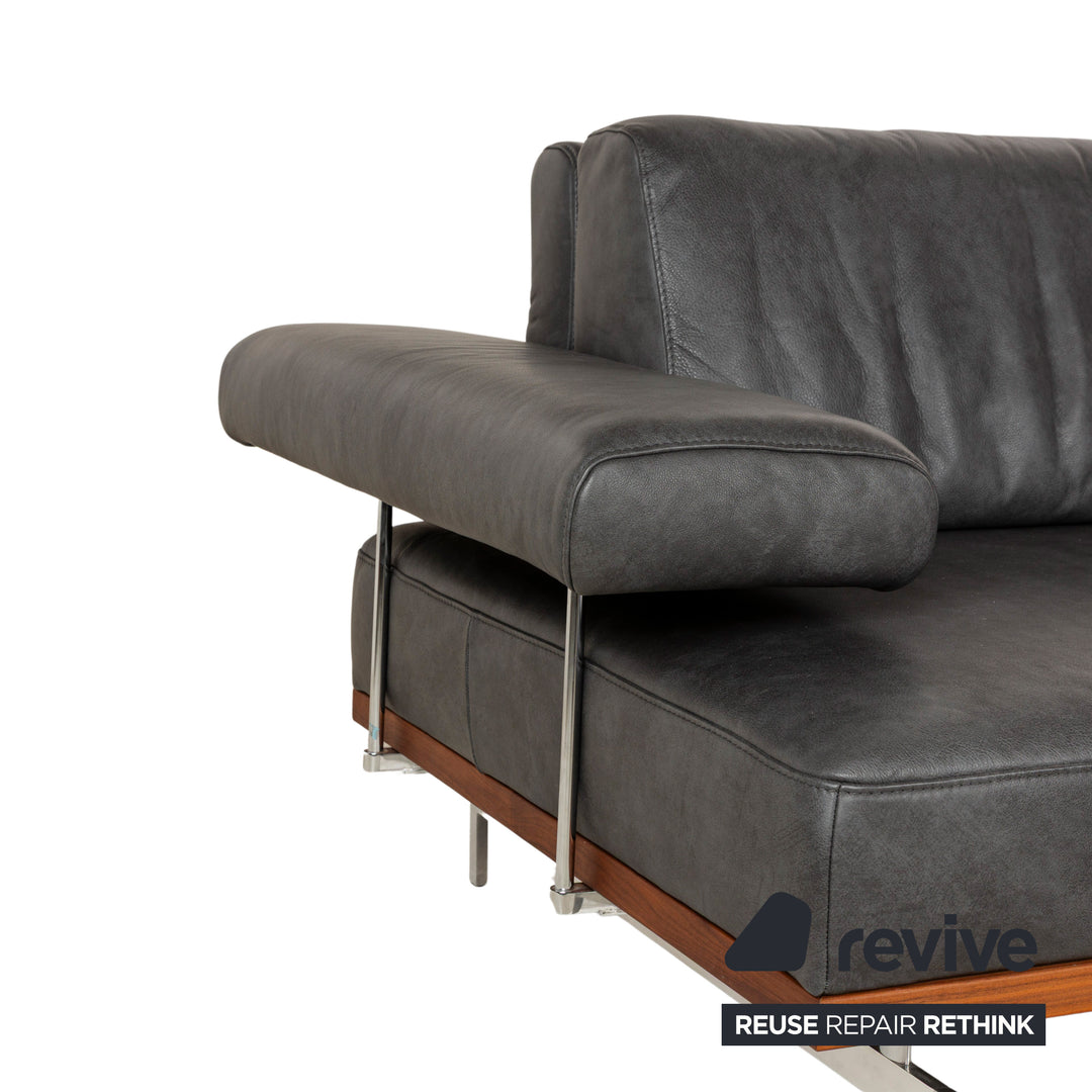 Joop! 24/7 Leder Ecksofa Grau Recamiere rechts manuelle Funktion Sofa Couch