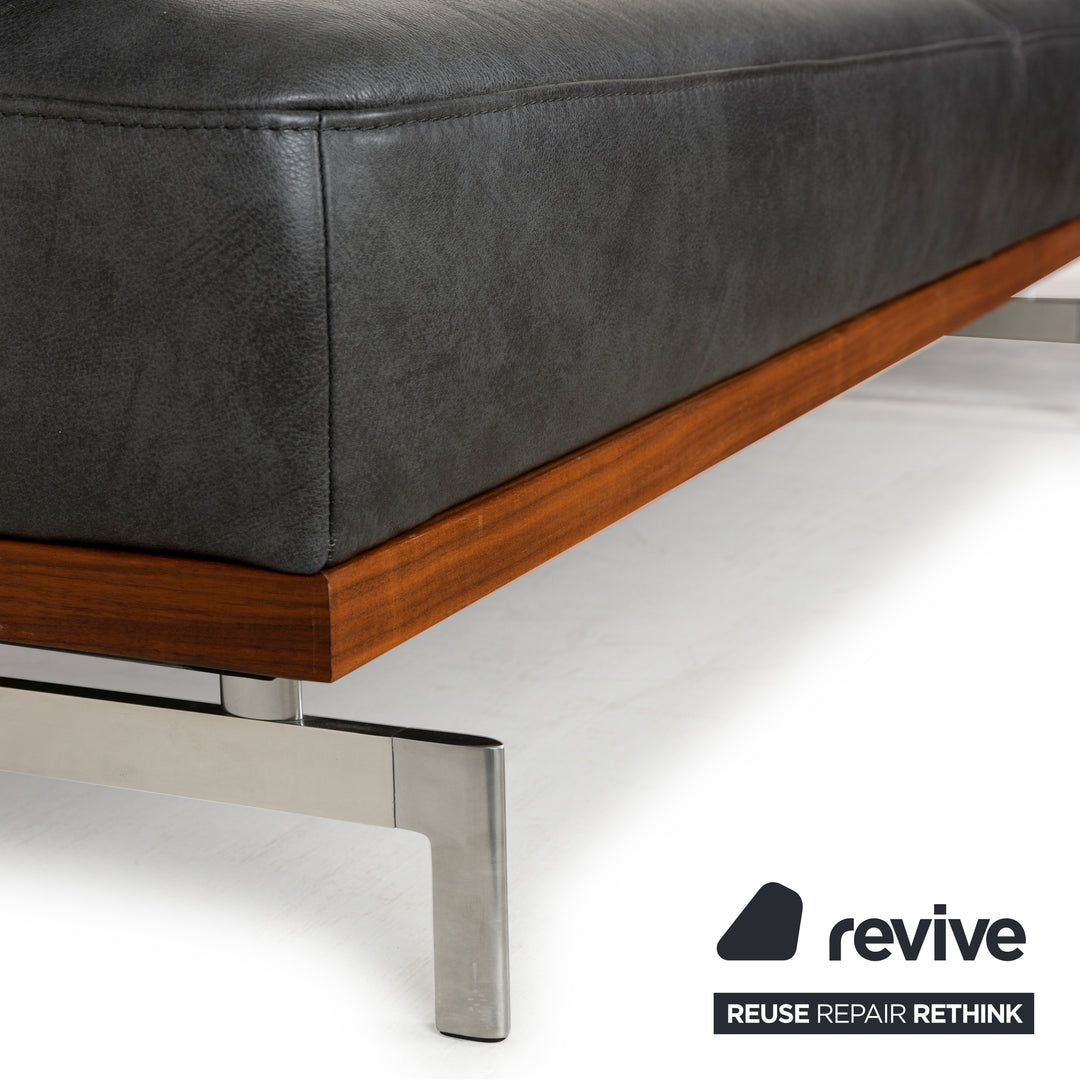 Joop! 24/7 leather sofa set gray chaise longue right manual function corner sofa stool couch