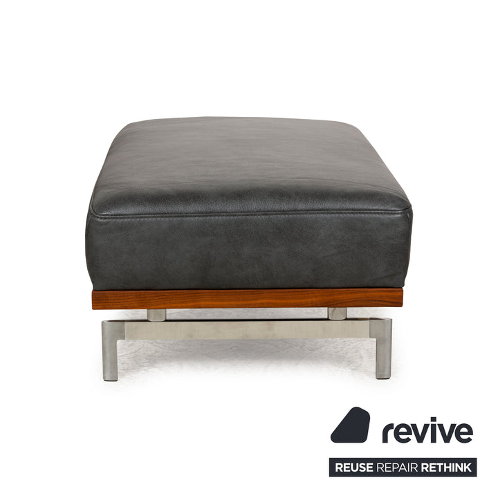 Joop! 24/7 leather sofa set gray chaise longue right manual function corner sofa stool couch