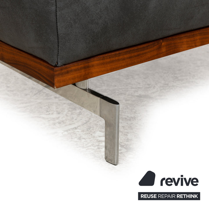 Joop! 24/7 leather sofa set gray chaise longue right manual function corner sofa stool couch