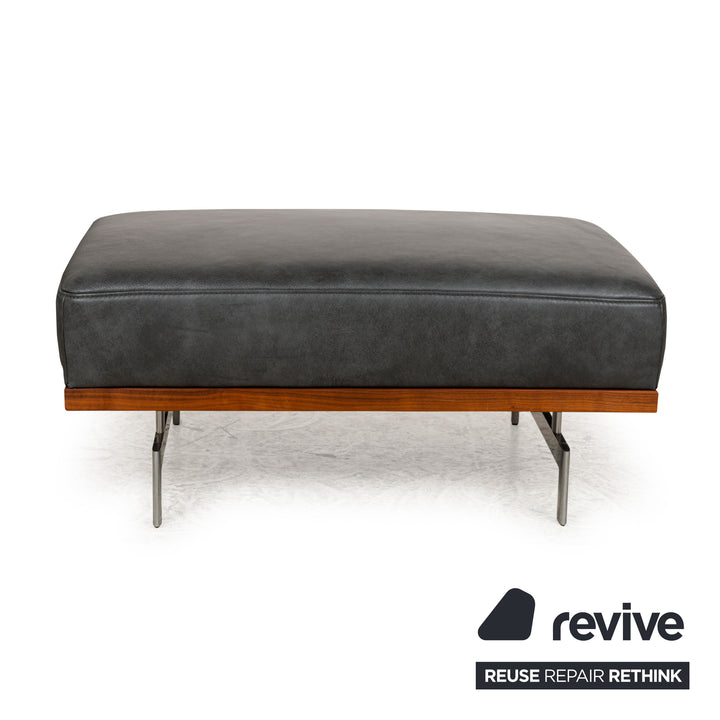 Joop! 24/7 leather sofa set gray chaise longue right manual function corner sofa stool couch