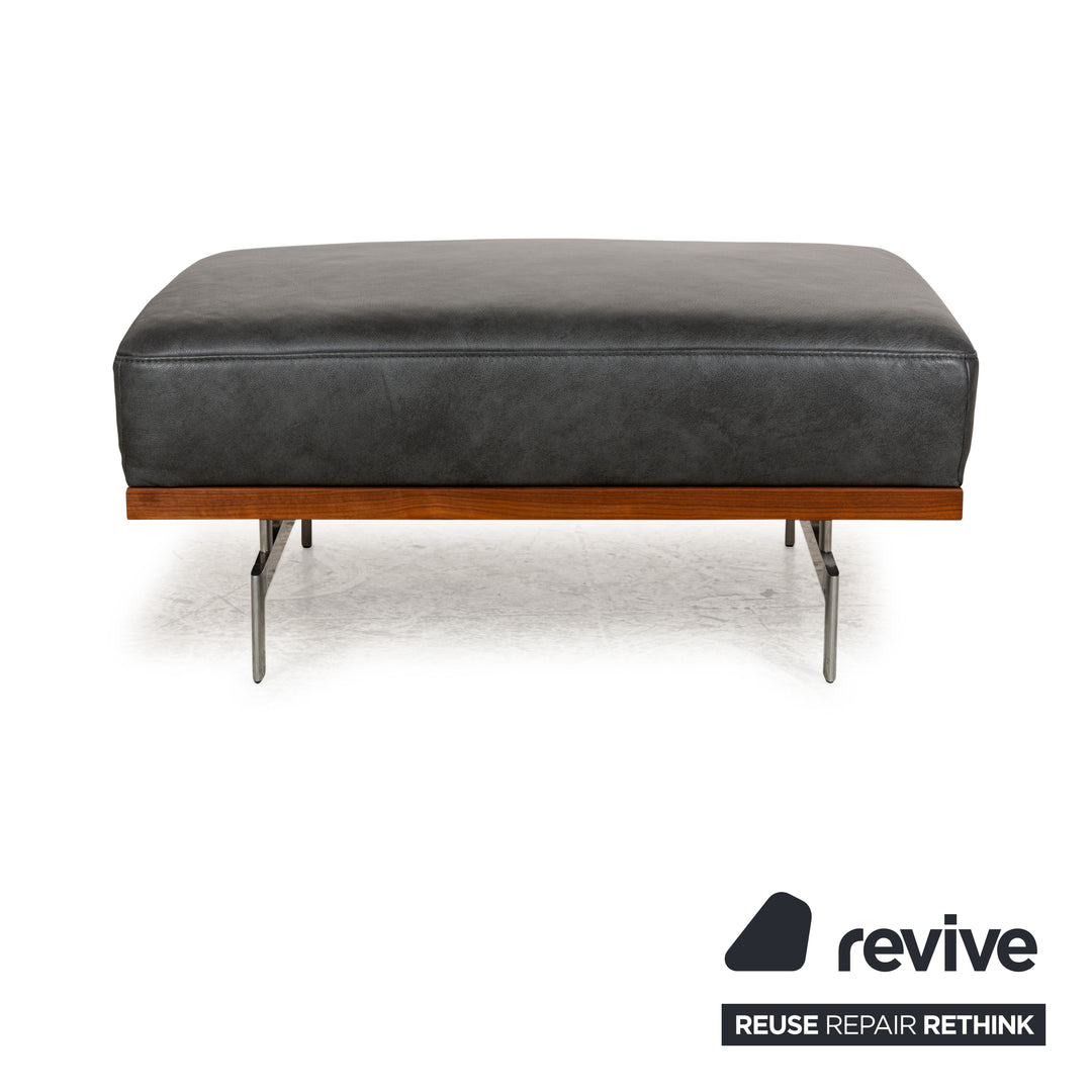 Joop! 24/7 leather sofa set gray chaise longue right manual function corner sofa stool couch