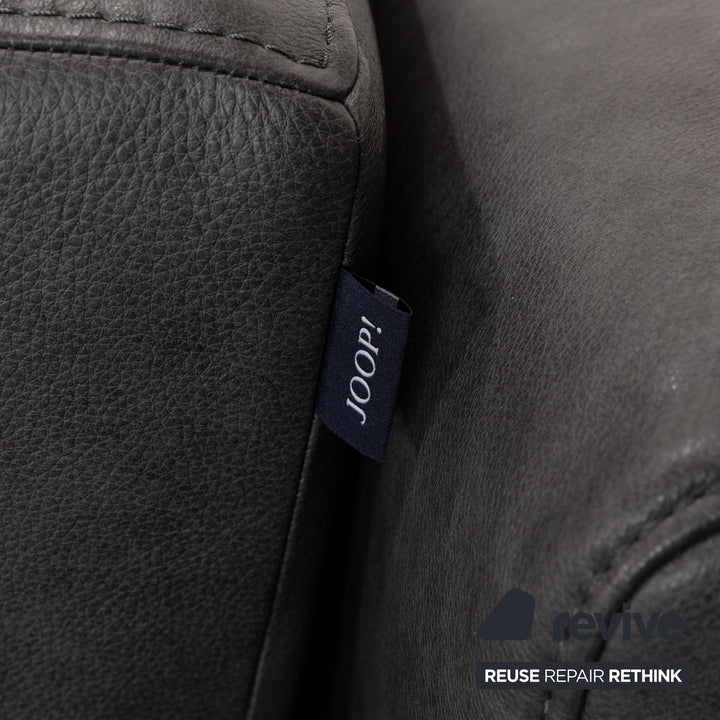 Joop! 24/7 leather sofa set gray chaise longue right manual function corner sofa stool couch