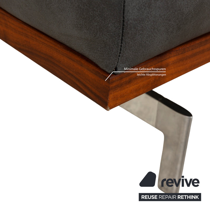 Joop! 24/7 leather sofa set gray chaise longue right manual function corner sofa stool couch