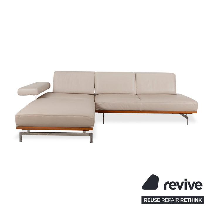 Joop 8106 Leather Corner Sofa Cream Beige Manual Function Sofa Couch