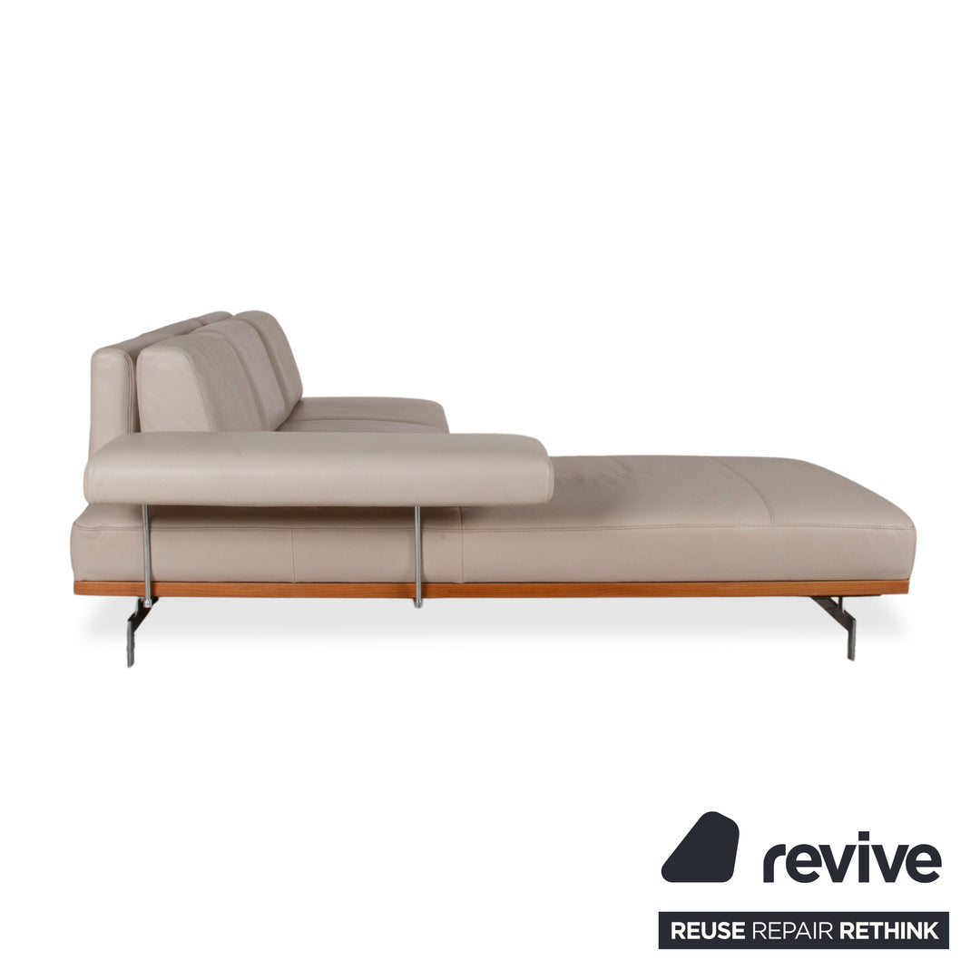 Joop 8106 Leather Corner Sofa Cream Beige Manual Function Sofa Couch