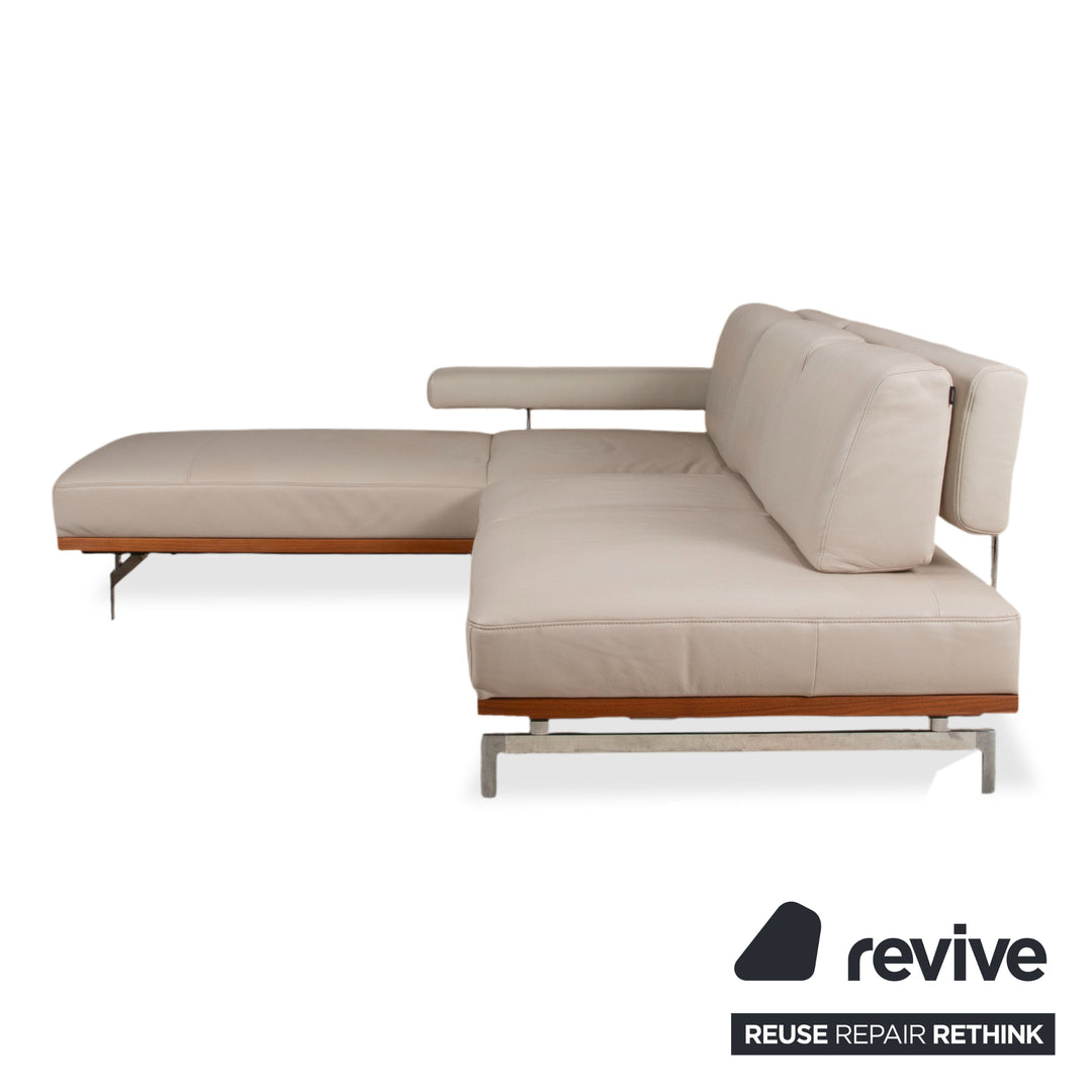 Joop 8106 Leather Corner Sofa Cream Beige Manual Function Sofa Couch