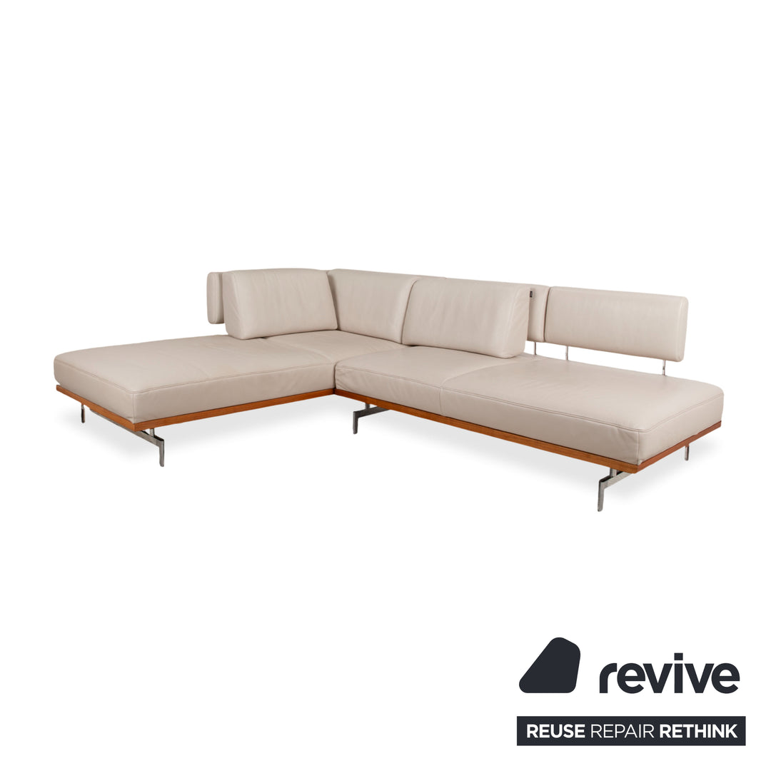 Joop 8106 Leder Ecksofa Creme Beige Grau manuelle Funktion Sofa Couch