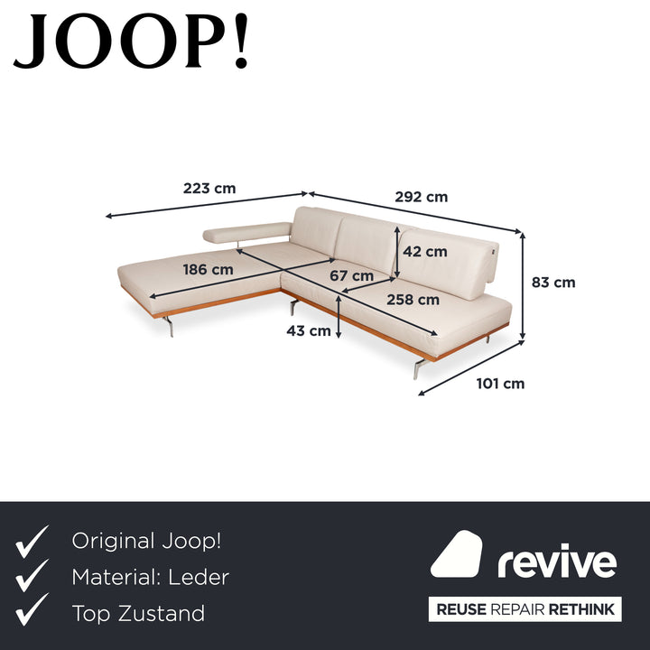 Joop 8106 Leder Ecksofa Creme Beige manuelle Funktion Sofa Couch