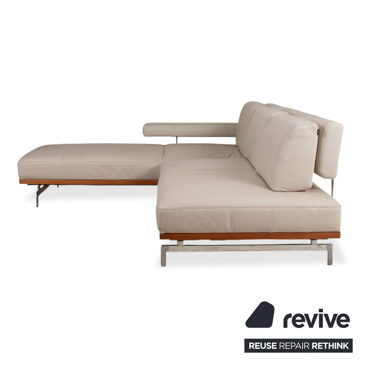 Joop 8106 Leder Ecksofa Creme Beige Grau manuelle Funktion Sofa Couch