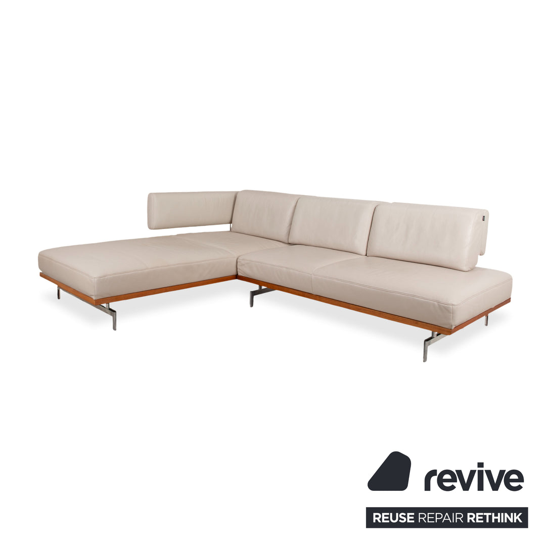 Joop 8106 Leder Ecksofa Creme Beige Grau manuelle Funktion Sofa Couch