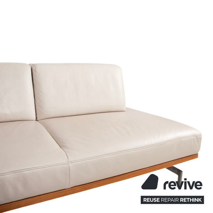Joop 8106 Leder Ecksofa Creme Beige Grau manuelle Funktion Sofa Couch