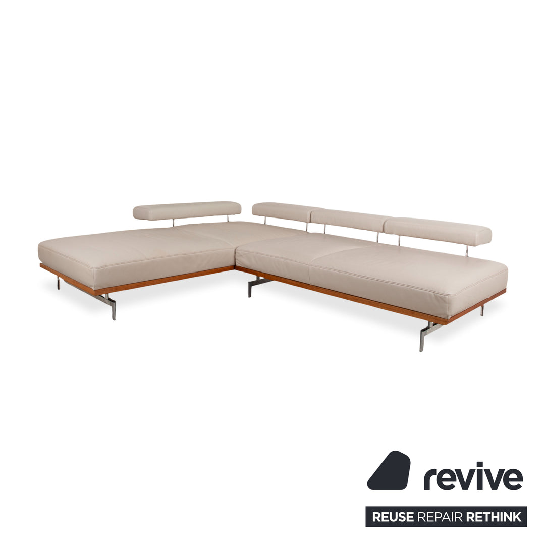 Joop 8106 Leder Ecksofa Creme Beige Grau manuelle Funktion Sofa Couch