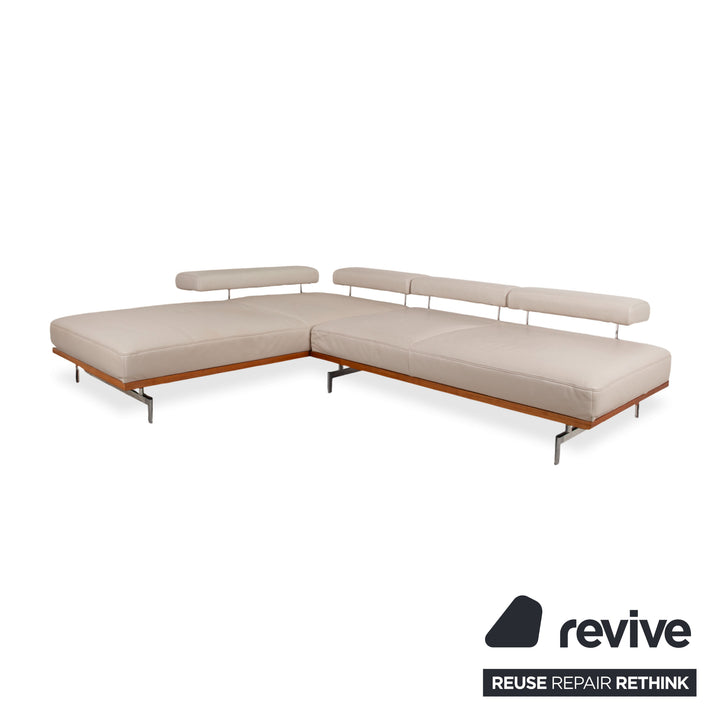 Joop 8106 Leder Ecksofa Creme Beige Grau manuelle Funktion Sofa Couch