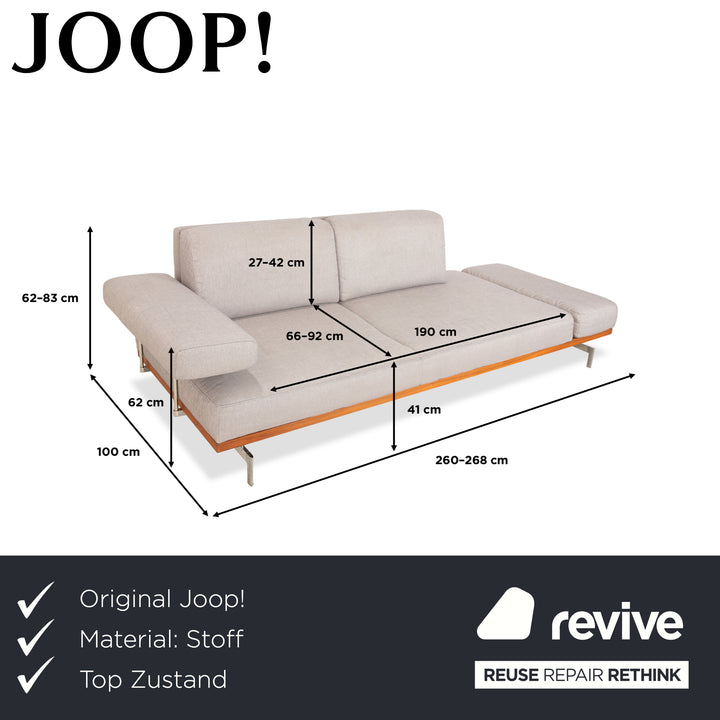 Joop 8106 Stoff Zweisitzer Grau manuelle Funktion Ablage