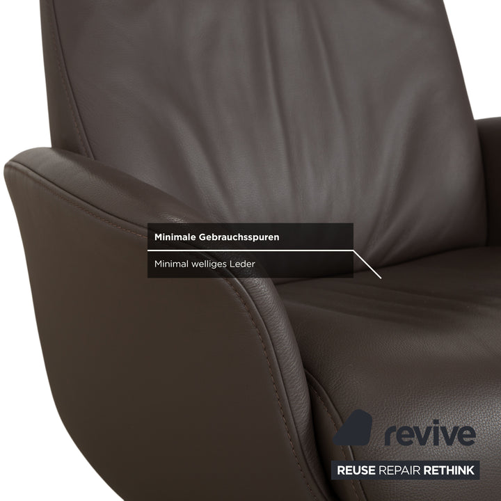 Joop 8115 Leather Armchair Grey Taupe Manual Function