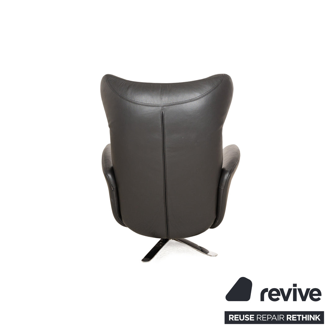 Joop 8115 leather armchair including stool anthracite